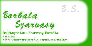 borbala szarvasy business card